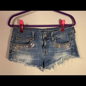 AE Jean shorts with bling front pockets